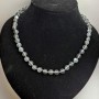 Opal Glass Necklace, Grey Matte Smooth Bead, Diameter 8mm+/-, Length 49cm+