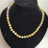 Opal Glass Necklace, Yellow Matte Chameleon Smooth Bead, Diameter 8mm+/-, Length 49cm+