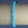 Aquamarine Natural Stone Bracelet, faceted bead, diameter 6mm+/-, length 18cm (stretch)