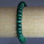 Malachite Natural Stone Bracelet, smooth rondelle, diameter 9x5mm+/-, length 18cm (stretch)