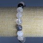 Rutilated Quartz (Hairy) Natural Stone Bracelet, smooth bead, diameter 10mm+/-, length 18cm (stretch)