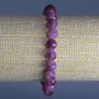 Rubellite Tourmaline Bracelet, Natural Stone, Faceted Round Beads, Diameter 8mm+/-, Length 18cm (Stretch)