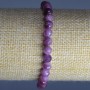 Rubellite Tourmaline Bracelet, Natural Stone, Faceted Round Beads, Diameter 6mm+/-, Length 18cm (Stretch)