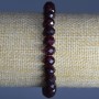 Rubellite Tourmaline Bracelet, Natural Stone, Faceted Rondelle Beads, Diameter 8x6mm+/-, Length 18cm (Stretch)