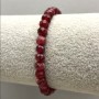 Rubellite Tourmaline Bracelet, Natural Stone, Faceted Rondelle Beads, Diameter 6x5mm+/-, Length 18cm (Stretch)