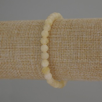 Citrine Bracelet, Natural Stone, Faceted Round Beads, Diameter 6mm+/-, Length 18cm (Stretch)