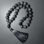 Bracelets of Gray Ocean Jasper (artificial acrylic) smooth ball beads 12mm diameter ±, 33 beads, with metal inlays