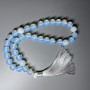 Moonstone Prayer Beads, smooth round bead, diameter 12mm+/-, 33 beads, with metal spacers