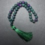 Prayer Beads Zoisite Natural Stone Smooth Round Bead, Diameter 10mm+/-, 33 Beads, with Metal Spacers