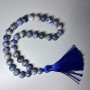 Prayer Beads Sodalite Natural Stone Smooth Round Bead, Diameter 12.5mm+/-, 33 Beads, with Metal Spacers