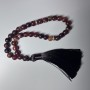 Prayer Beads Carnelian Natural Stone Smooth Round Bead, Diameter 8mm+/-, 33 Beads, with Metal Spacers