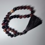 Prayer Beads Carnelian Natural Stone Smooth Round Bead, Diameter 12mm+/-, 33 Beads, with Metal Spacers