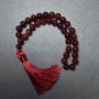 Prayer Beads Carnelian Natural Stone Smooth Round Bead, Diameter 10mm+/-, 33 Beads, with Metal Spacers