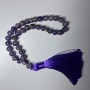 Amethyst Natural Stone Prayer Beads Smooth Bead, Diameter 8mm+-, 33 Beads, with Metal Inserts