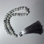 Labradorite Natural Stone Prayer Beads Smooth Bead, Diameter 8mm+-, 33 Beads, with Metal Inserts