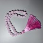 Rose Quartz Prayer Beads natural stone smooth ball, diameter 10mm±, 33 beads, with metal inserts