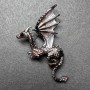 Dragon Brooch matte bronze and black enamel, silver-tone metal, 42x66mm