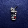 Cocktail Brooch, Multicoloured Rhinestones and Beads, Silver-Tone Metal 15x35mm