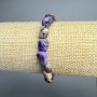 Charoite Bracelet natural stone tumbled, diameter 9x11mm+-, length 18cm+- (stretch)