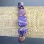 Charoite Bracelet natural stone large tumbled, diameter 9x12mm+-, length 18cm+- (stretch)