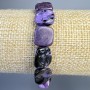 Charoite Bracelet natural stone large tumbled, diameter 11x13mm+-, length 18cm+- (stretch)