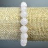 White Quartz Bracelet natural stone faceted round bead, diameter 8mm+-, length 18cm+- (stretch)