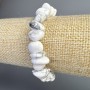 Cacholong Bracelet natural stone tumbled, diameter 12x7mm+-, length 18cm+- (stretch)