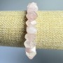 Rose Quartz Bracelet natural stone faceted rondelle, diameter 10x7mm+-, length 18cm+- (stretch)