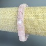 Rose Quartz Bracelet natural stone flat faceted cube, diameter 9x9x5.5mm+-, length 18cm+- (stretch)