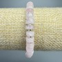 Rose Quartz Bracelet natural stone rondelle disc, diameter 7x3mm+-, length 18cm+- (stretch) with seed beads