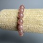Strawberry Quartz Bracelet natural stone smooth round bead, diameter 8.5mm+-, length 18cm+- (stretch)