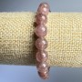 Strawberry Quartz Bracelet natural stone smooth round bead, diameter 10mm+-, length 18cm+- (stretch)