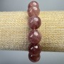 Strawberry Quartz Bracelet, Natural Stone Smooth Beads, Diameter 12.5mm+-, Length 18cm+- (Stretch)