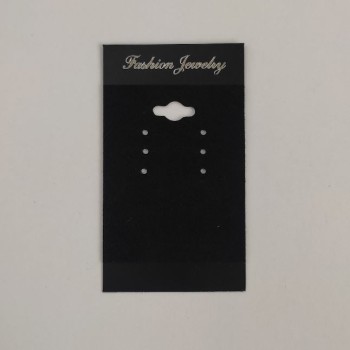 Black Velvet Earring Display Card, 7x4cm, Black Plastic, 100pcs