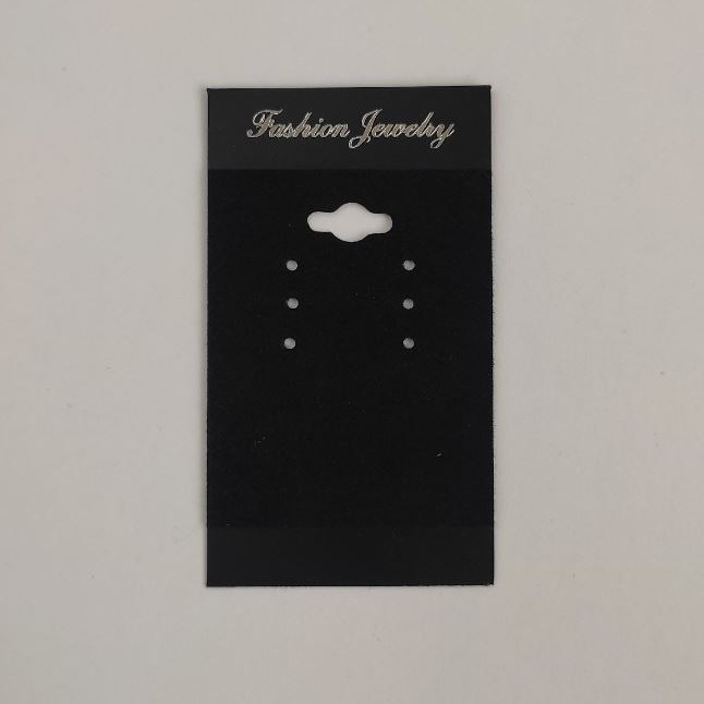 Black Velvet Earring Display Card, 7x4cm, Black Plastic, 100pcs