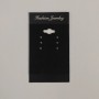 Black Velvet Earring Display Card, 7x4cm, Black Plastic, 100pcs