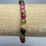 Tourmaline Bracelet, Natural Stone Faceted Beads, Diameter 6mm+-, Length 18cm+- (Stretch)