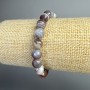 Botswana Agate Bracelet, Natural Stone Faceted Beads, Diameter 8mm+-, Length 18cm+- (Stretch)