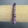 Amethyst Bracelet, Natural Stone Discs, Diameter 6.5x3mm+-, Length 18cm+- (Stretch) with Seed Beads