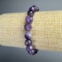 Amethyst Bracelet, Natural Stone Faceted Beads, Diameter 8mm+-, Length 18cm+- (Stretch)