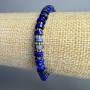 Lapis Lazuli Bracelet, natural stone disc, diameter 6x2.5mm+/-, length 18cm+/- (stretch) with beads