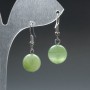 Onyx (artificial acrylic) Earrings, smooth ball, diameter 12mm+/-, length 33mm+