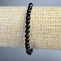Black Eye Agate Bracelet, Natural Stone Smooth Bead, Diameter 4mm+/-, Length 18cm+/- (Stretch)