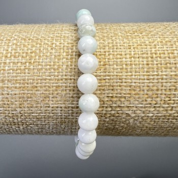 Hemimorphite Bracelet, Natural Stone Smooth Bead, Diameter 6.5mm+/-, Length 18cm+/- (Stretch)