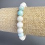 Hemimorphite Bracelet, Natural Stone Smooth Bead, Diameter 8.5mm+/-, Length 18cm+/- (Stretch)