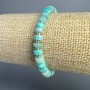 Amazonite Bracelet, Natural Stone Disc, Diameter 6x3mm+-, Length 18cm+- (Stretch) with Seed Beads