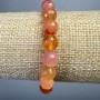 Orange Agate Bracelet, Natural Stone Faceted Bead, Diameter 8mm+-, Length 18cm+- (Stretch)