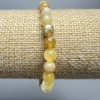 Yellow Opal Bracelet, Natural Stone Smooth Bead, Diameter 6.5mm+-, Length 18cm+- (Stretch)