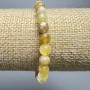 Yellow Opal Bracelet, Natural Stone Smooth Bead, Diameter 6.5mm+-, Length 18cm+- (Stretch)