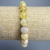 Yellow Opal Bracelet, Natural Stone Smooth Bead, Diameter 8mm+-, Length 18cm+- (Stretch)
